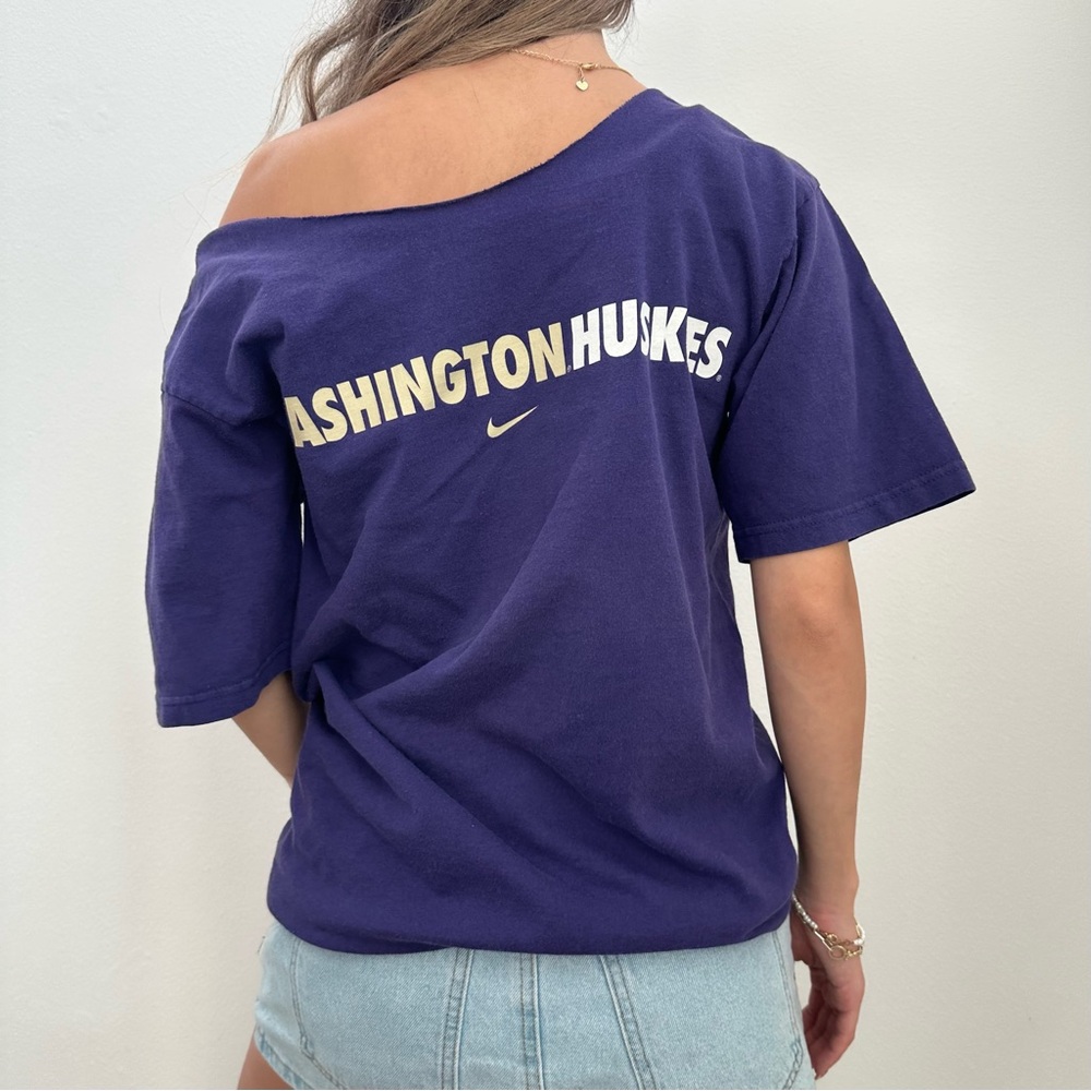Nike University of Washington Huskies Off-Shoulder Purple Top - Picture 3 of 7